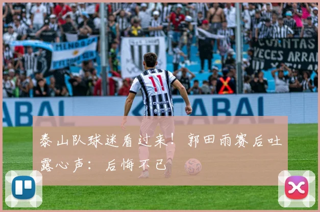 泰山队球迷看过来!郭田雨赛后吐露心声:后悔不已